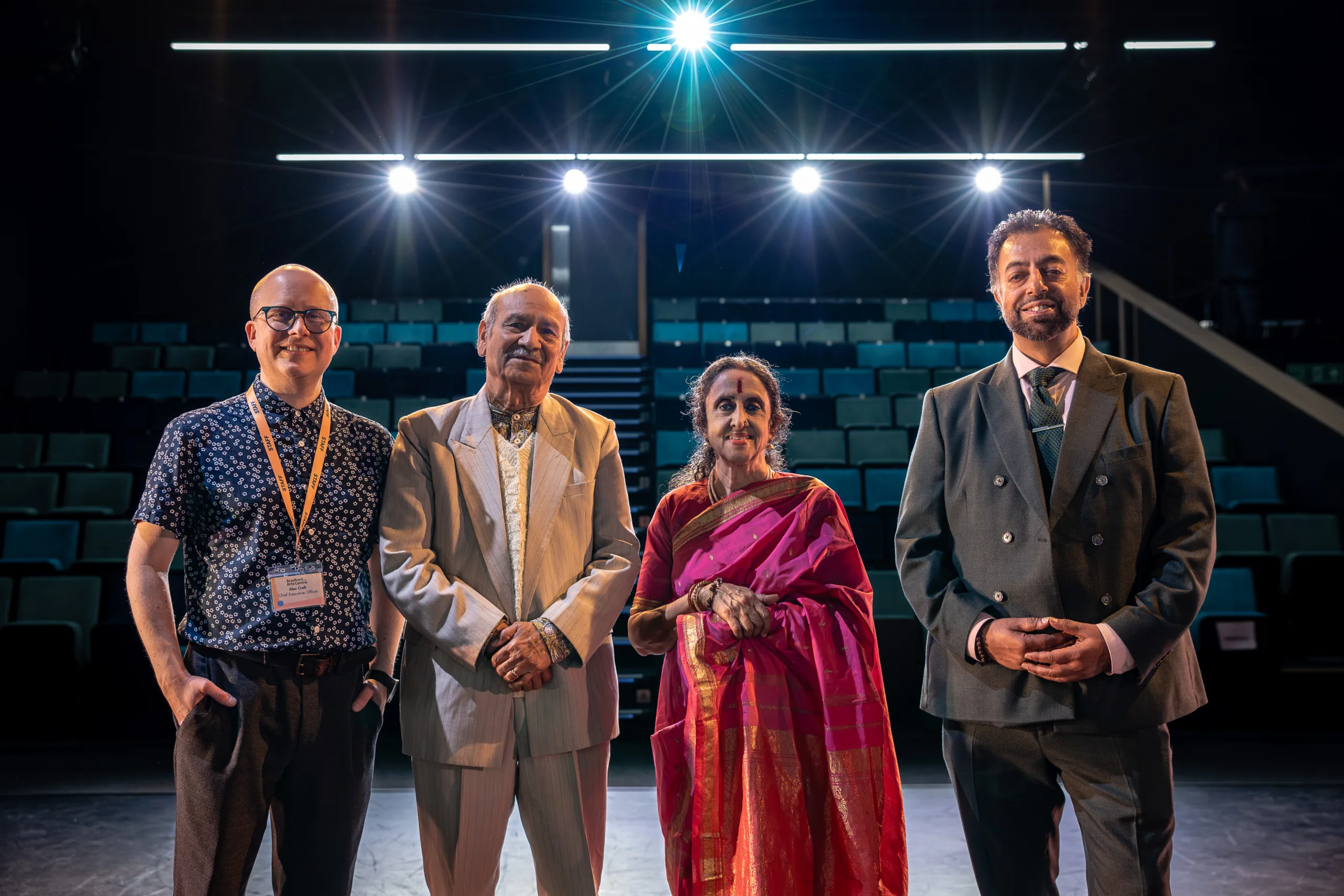 Kala Sangam's founders with Bradford Arts Centre CEO Alex Croft and Chair Deepak Sharma